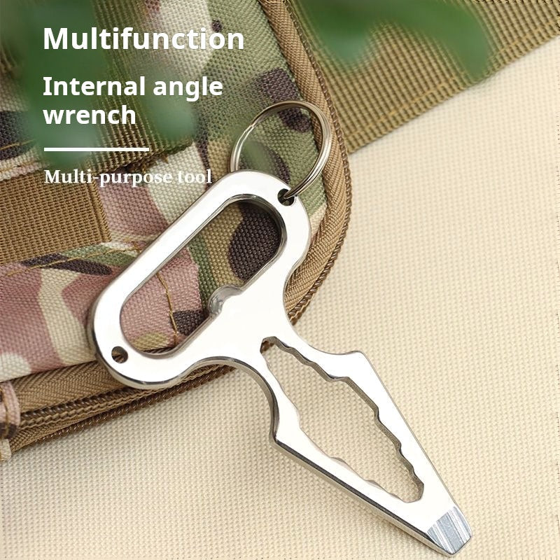 Hexagon Multi-Tool Keychain with Spike Points
