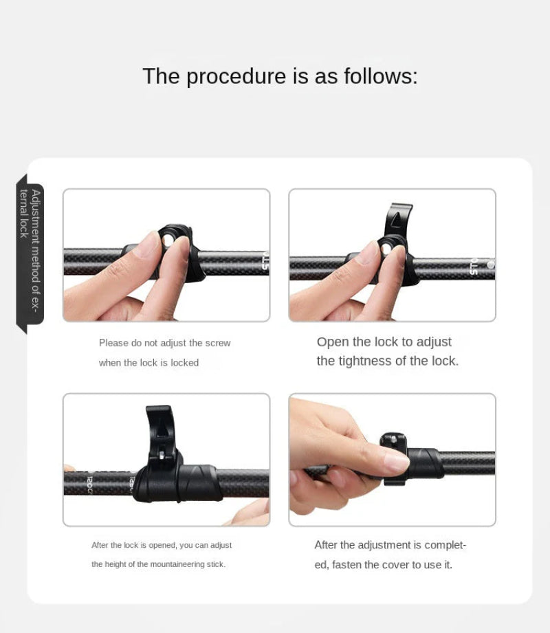 Ultralight Anti-Slip Extendable Carbon Fiber Trekking Pole