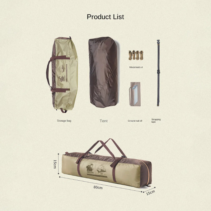 Outdoor Double-Layer Blackout Tent: Foldable and Portable Sunshade and Rainproof Tent