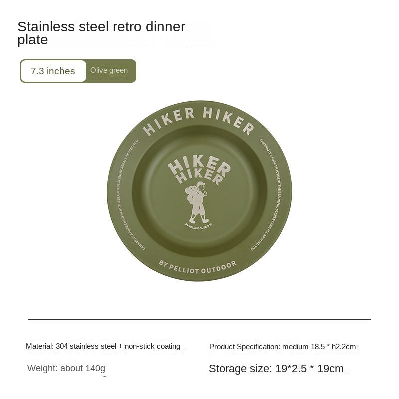 Outdoor Camping Stainless Steel Plate: Lightweight and Portable