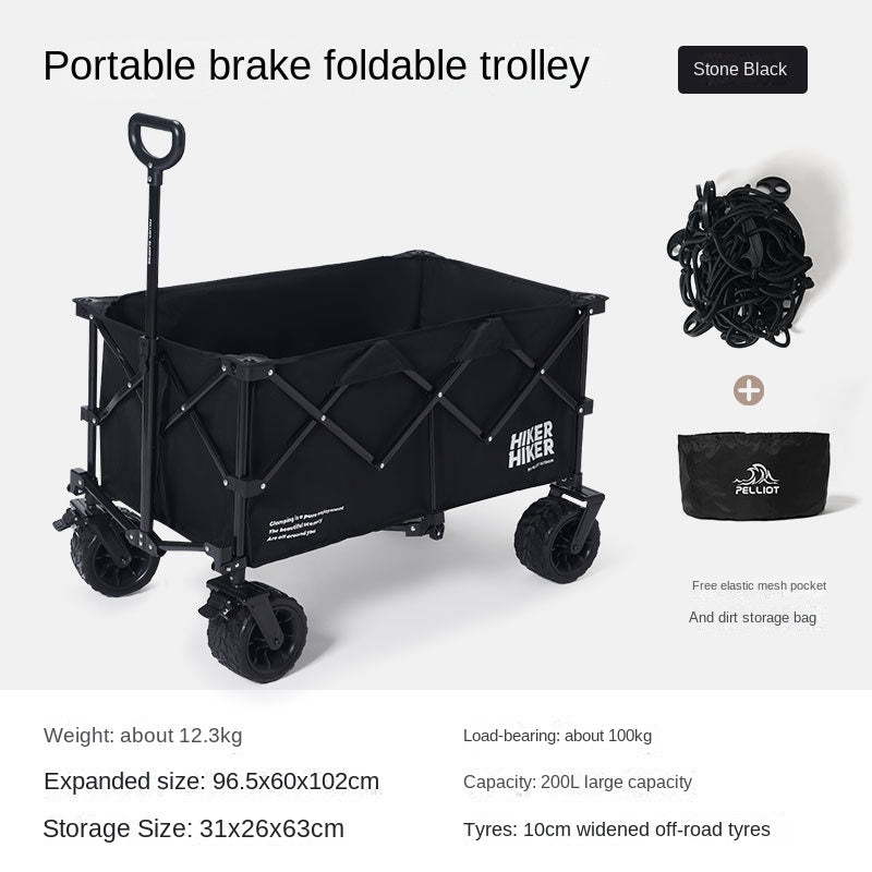 Outdoor Camping Handcart: Portable Folding Campsite Cart