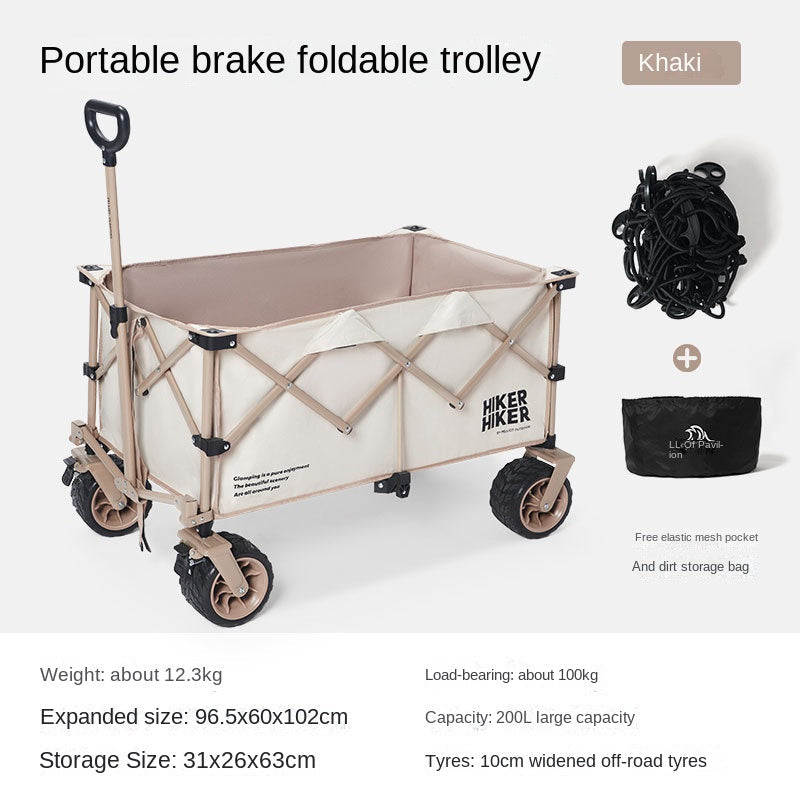Outdoor Camping Handcart: Portable Folding Campsite Cart