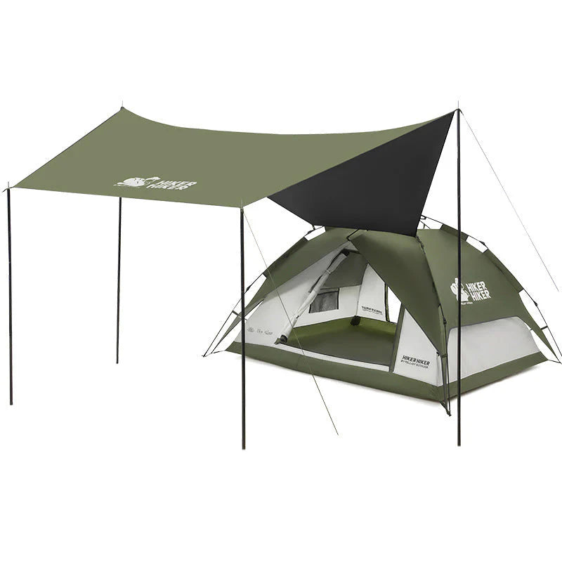 Outdoor Canopy Tent: 2-in-1 Blackout and Sunshade Camping Tent, Foldable and Portable, Quick Setup
