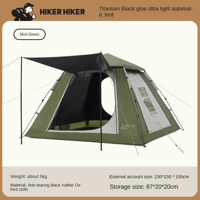 Outdoor Canopy Tent: 2-in-1 Blackout and Sunshade Camping Tent, Foldable and Portable, Quick Setup