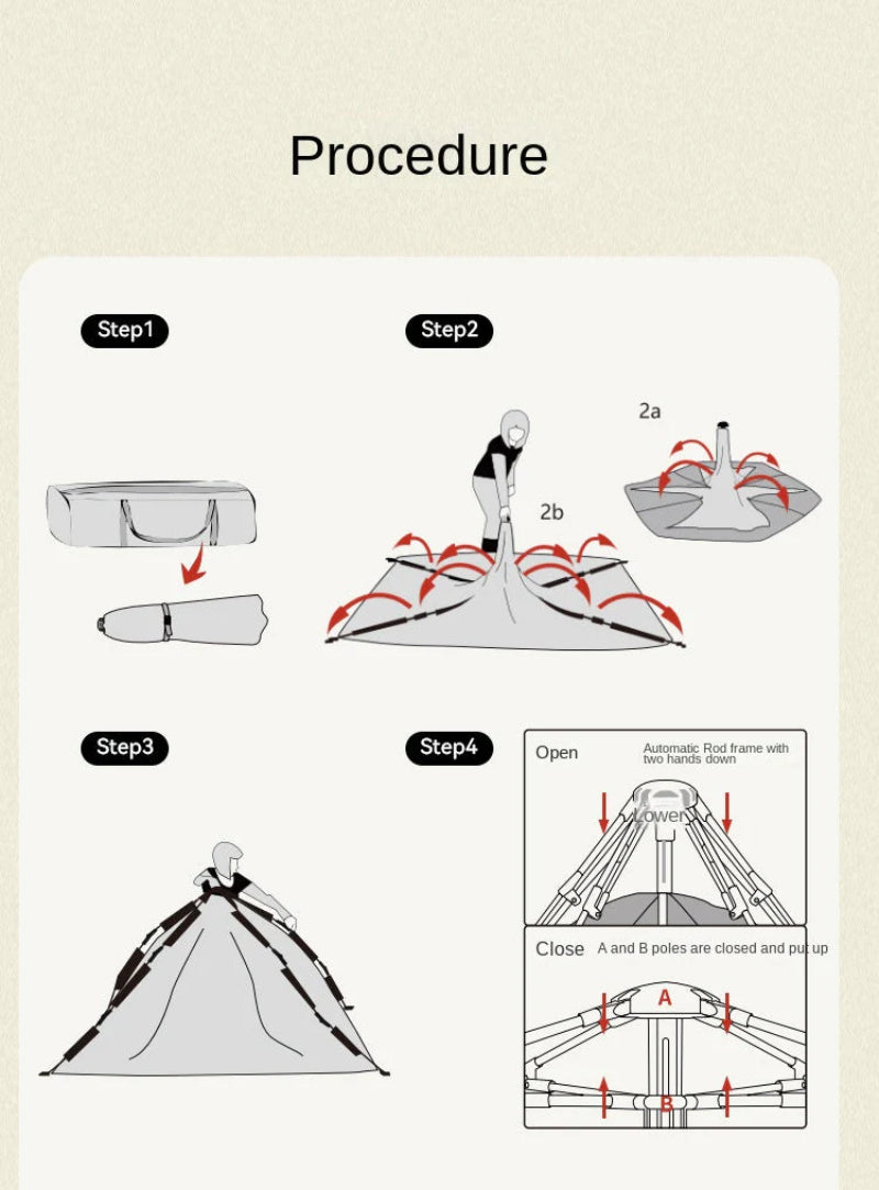 Outdoor Canopy Tent: 2-in-1 Blackout and Sunshade Camping Tent, Foldable and Portable, Quick Setup