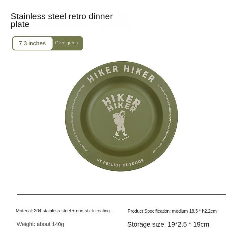 Outdoor Camping Stainless Steel Plate: Lightweight and Portable