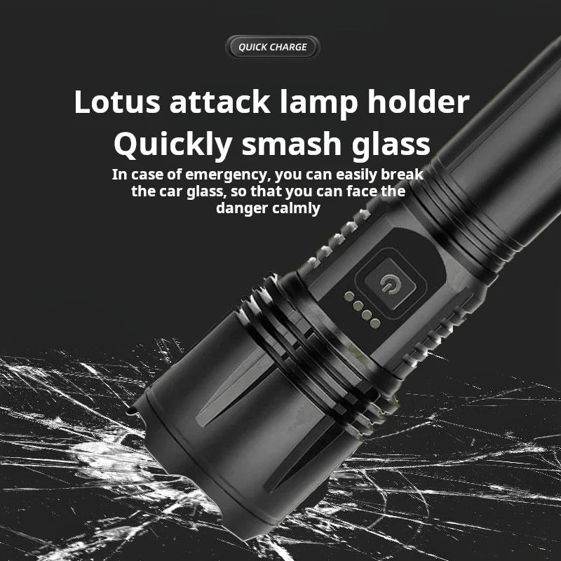 Ultra-Bright Tactical Flashlight with Long-Range Laser