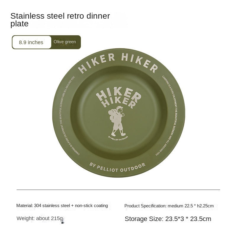 Outdoor Camping Stainless Steel Plate: Lightweight and Portable