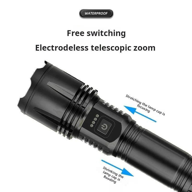 Ultra-Bright Tactical Flashlight with Long-Range Laser