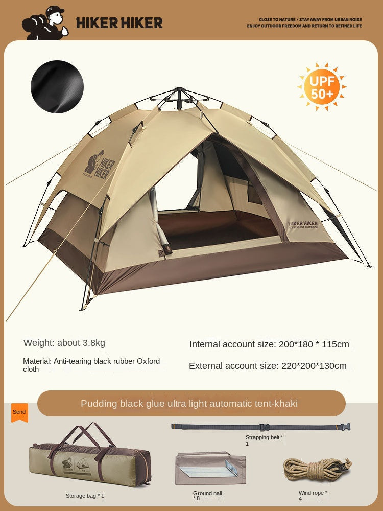 Outdoor Canopy Tent: 2-in-1 Blackout and Sunshade Camping Tent, Foldable and Portable, Quick Setup