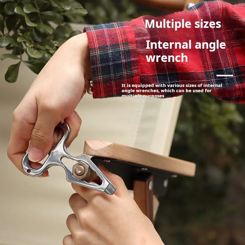 Hexagon Multi-Tool Keychain with Spike Points