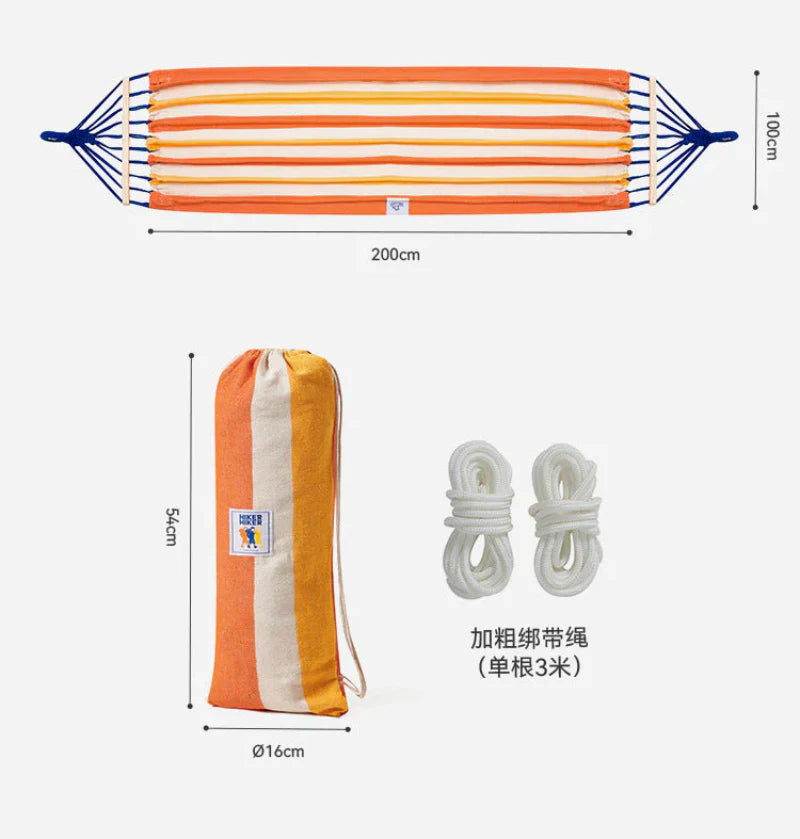 Outdoor Camping Canvas Hammock with Anti-Tipping Design