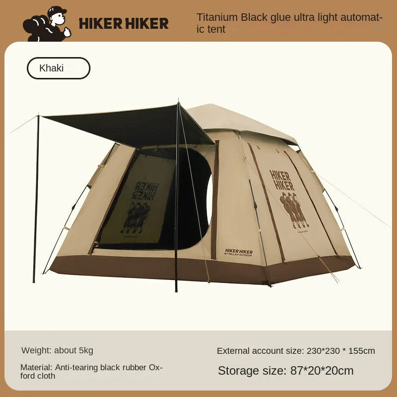 Outdoor Canopy Tent: 2-in-1 Blackout and Sunshade Camping Tent, Foldable and Portable, Quick Setup
