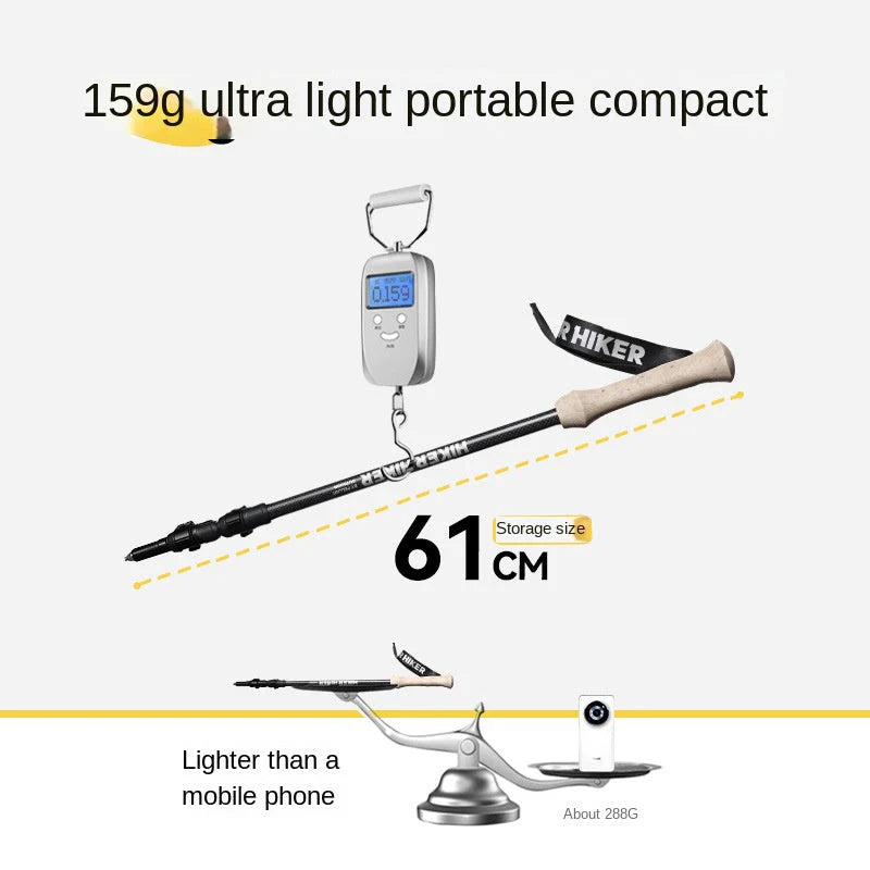 Ultralight Anti-Slip Extendable Carbon Fiber Trekking Pole