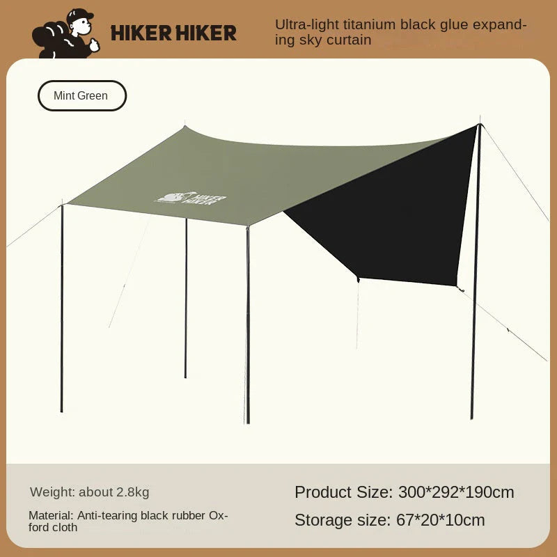 Outdoor Canopy Tent: 2-in-1 Blackout and Sunshade Camping Tent, Foldable and Portable, Quick Setup