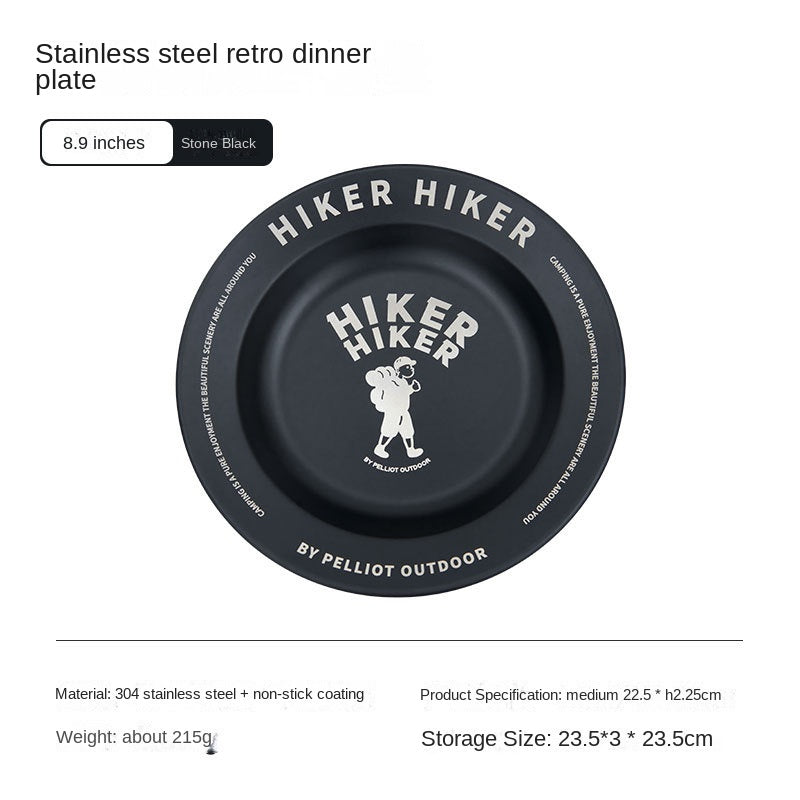 Outdoor Camping Stainless Steel Plate: Lightweight and Portable