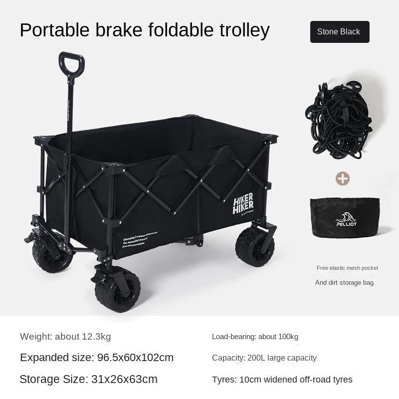 Outdoor Camping Handcart: Portable Folding Campsite Cart