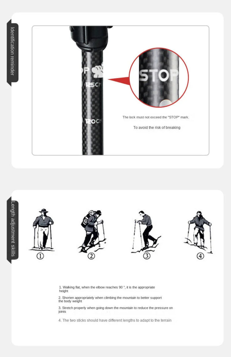 Ultralight Anti-Slip Extendable Carbon Fiber Trekking Pole
