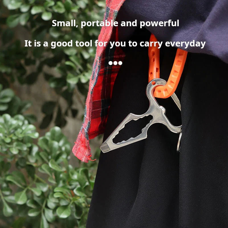 Hexagon Multi-Tool Keychain with Spike Points
