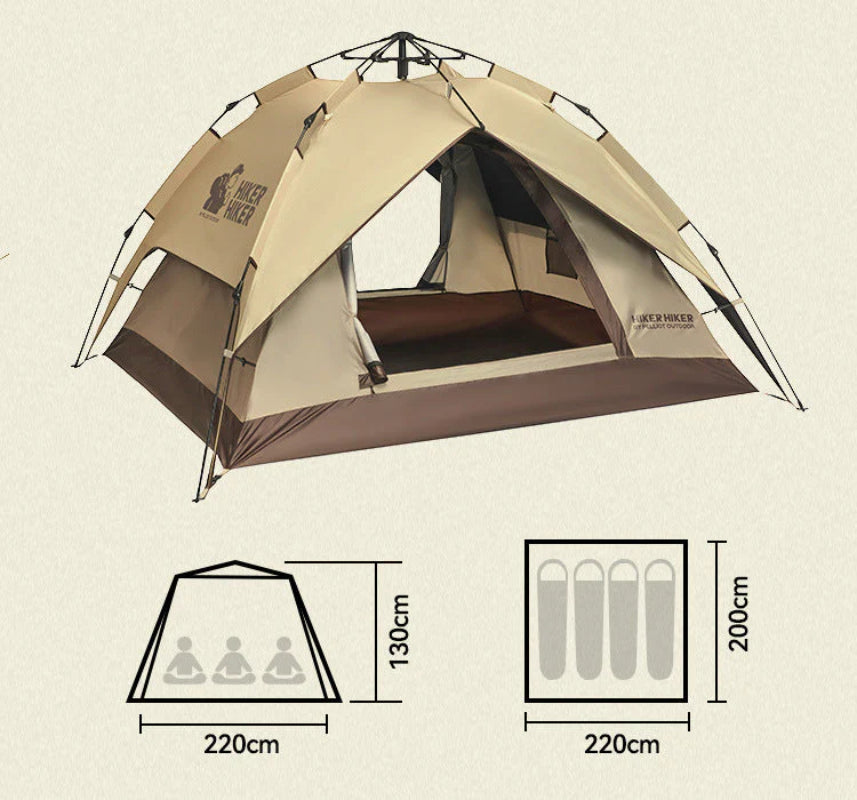 Outdoor Double-Layer Blackout Tent: Foldable and Portable Sunshade and Rainproof Tent
