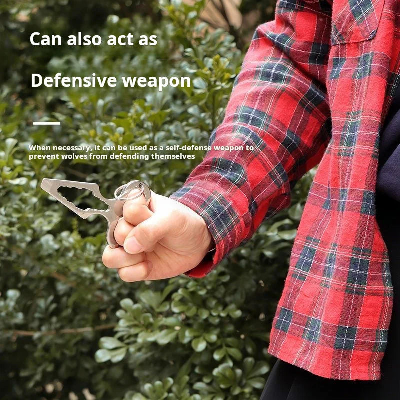 Hexagon Multi-Tool Keychain with Spike Points