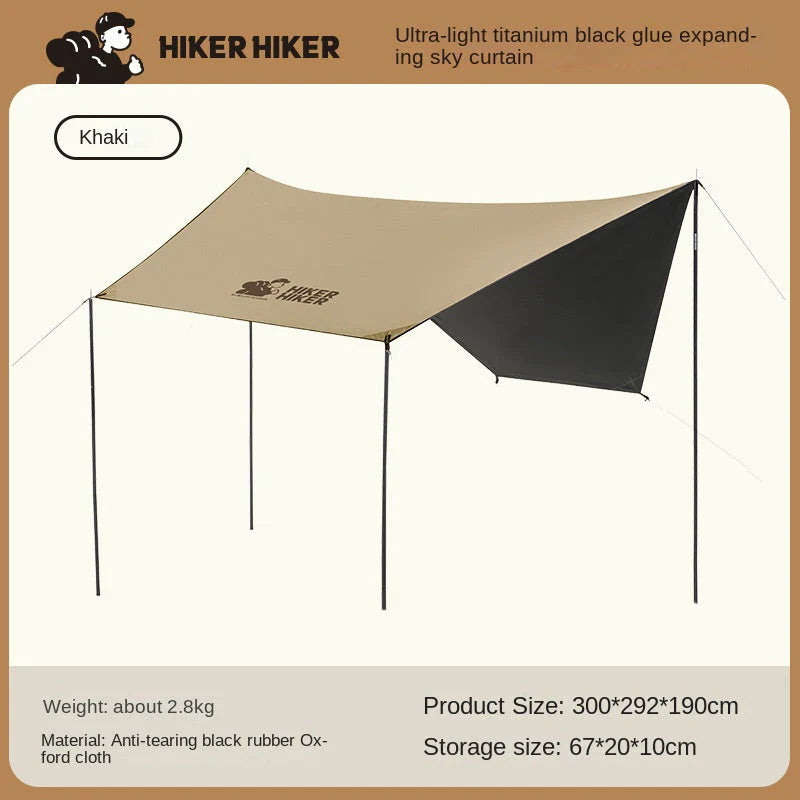 Outdoor Canopy Tent: 2-in-1 Blackout and Sunshade Camping Tent, Foldable and Portable, Quick Setup