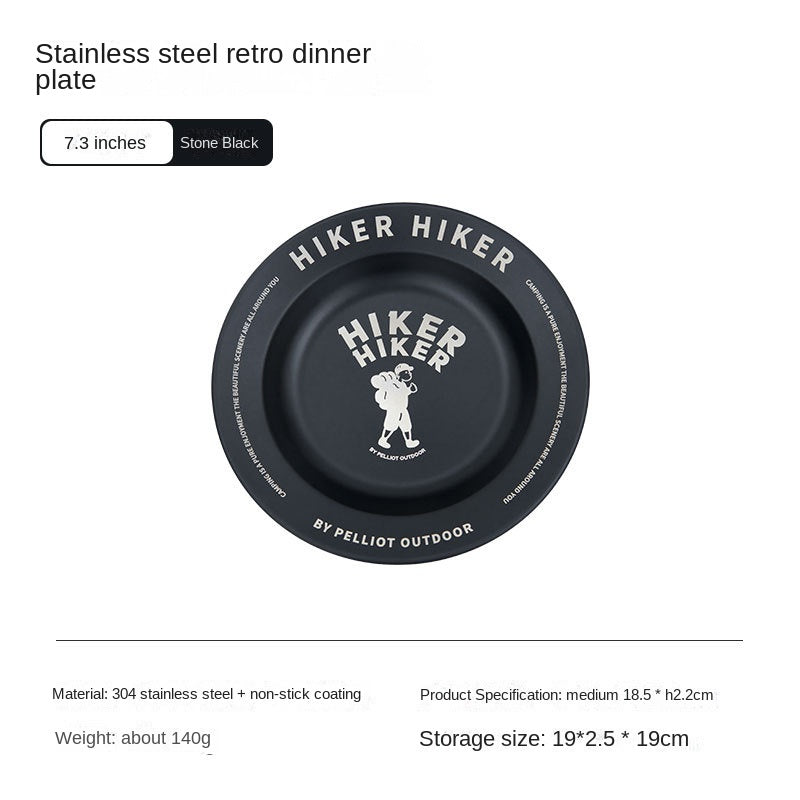 Outdoor Camping Stainless Steel Plate: Lightweight and Portable