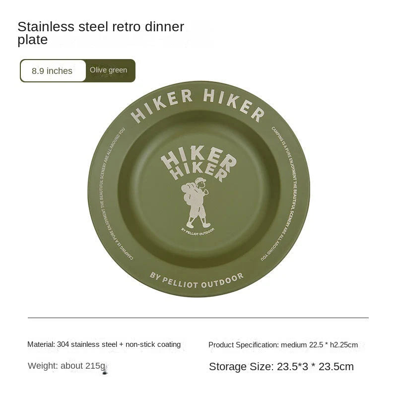 Outdoor Camping Stainless Steel Plate: Lightweight and Portable