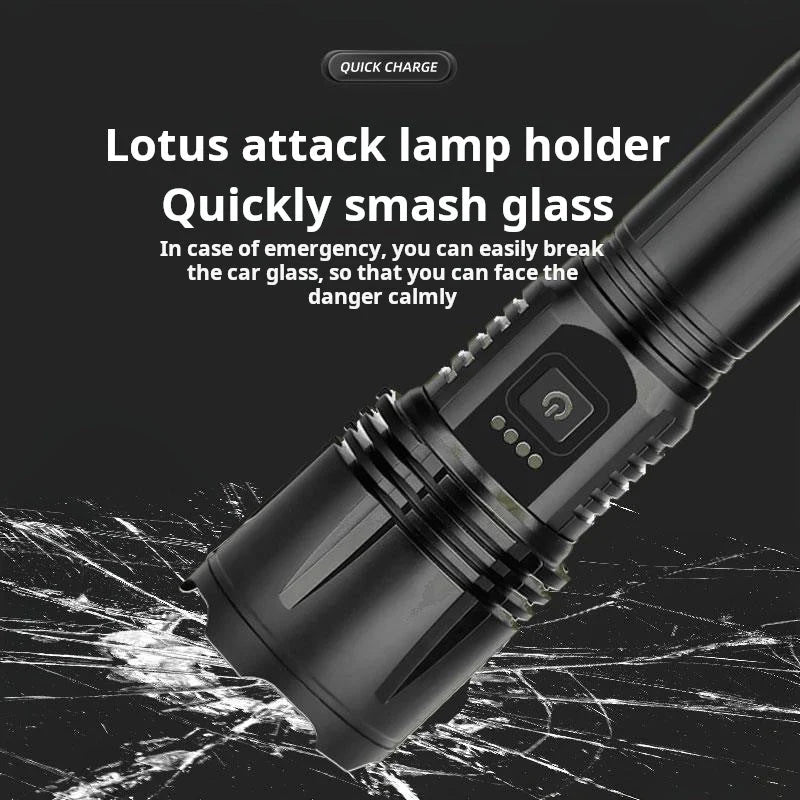 Ultra-Bright Tactical Flashlight with Long-Range Laser
