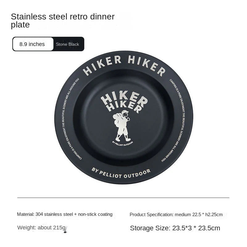 Outdoor Camping Stainless Steel Plate: Lightweight and Portable