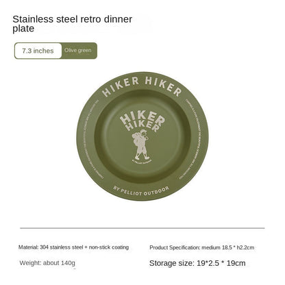 Outdoor Camping Stainless Steel Plate: Lightweight and Portable