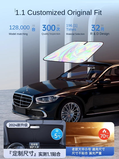 Car Sun Shade Sun Protection Heat Insulation Light Shade Gear Cover Front Windshield Glass Plate Cover Sunshade Parking Artifact