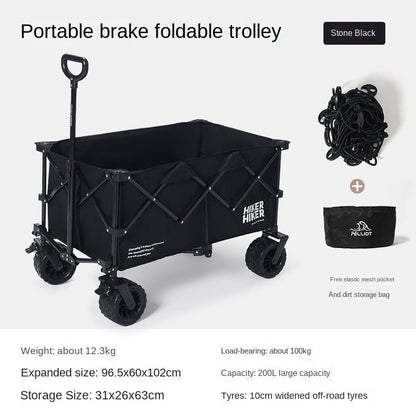 Outdoor Camping Handcart: Portable Folding Campsite Cart