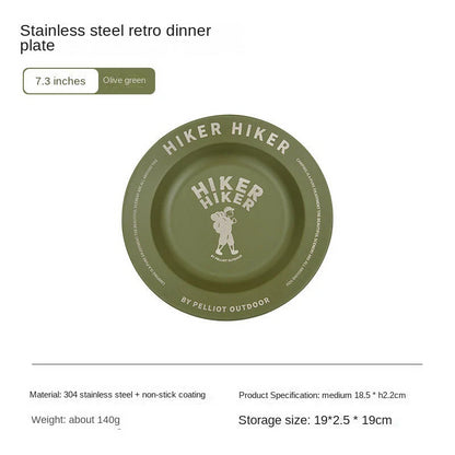 Outdoor Camping Stainless Steel Plate: Lightweight and Portable