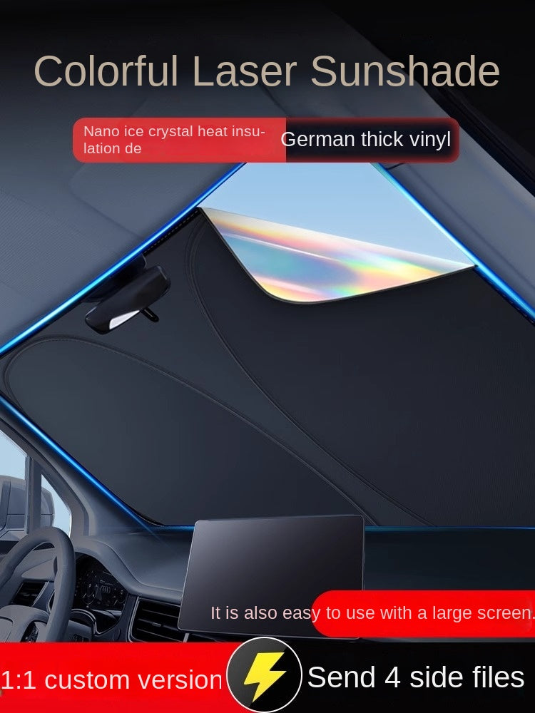 Car Sun Shade Sun Protection Heat Insulation Light Shade Gear Cover Front Windshield Glass Plate Cover Sunshade Parking Artifact