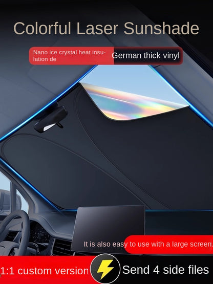 Car Sun Shade Sun Protection Heat Insulation Light Shade Gear Cover Front Windshield Glass Plate Cover Sunshade Parking Artifact