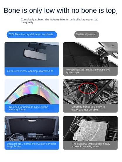 Car Sun Shade Sun Protection Heat Insulation Light Shade Gear Cover Front Windshield Glass Plate Cover Sunshade Parking Artifact