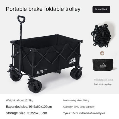 Outdoor Camping Handcart: Portable Folding Campsite Cart