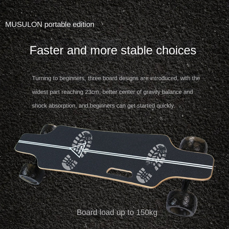 Wooden Speed Dragon Electric Skateboard Four-Wheel Beginner Electric Scooter Adult Skateboard Remote Control Scooter Dog Walking Artifact