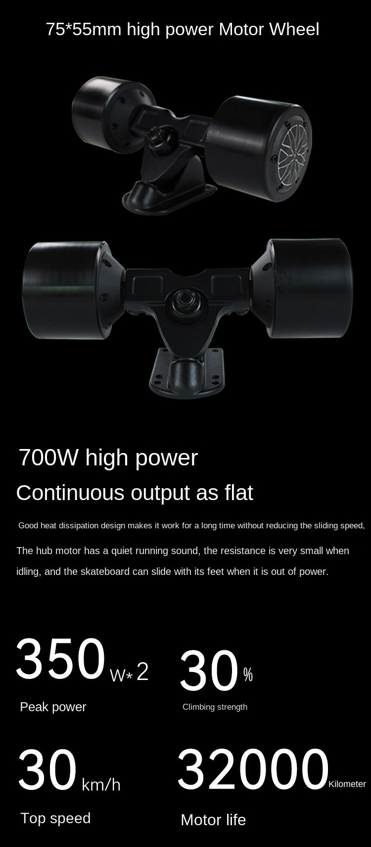 Wooden Speed Dragon Electric Skateboard Four-Wheel Beginner Electric Scooter Adult Skateboard Remote Control Scooter Dog Walking Artifact