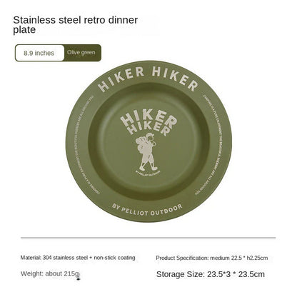 Outdoor Camping Stainless Steel Plate: Lightweight and Portable