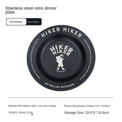 Outdoor Camping Stainless Steel Plate: Lightweight and Portable