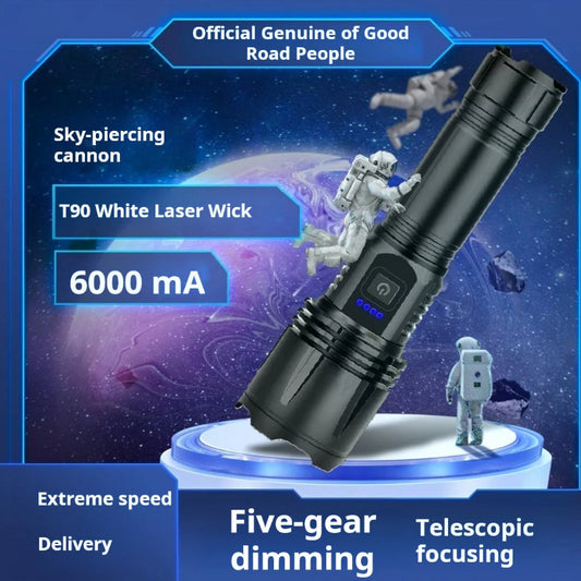 Ultra-Bright Tactical Flashlight with Long-Range Laser